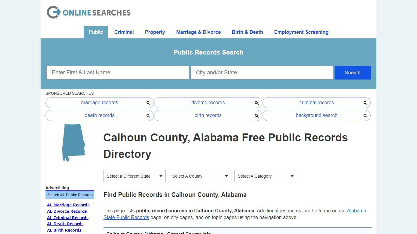 Calhoun County, Alabama Public Records Directory